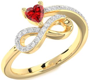 Diamond Gold Infinity Heart Promise Ring