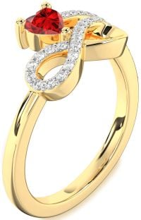 Diamond Gold Infinity Heart Promise Ring