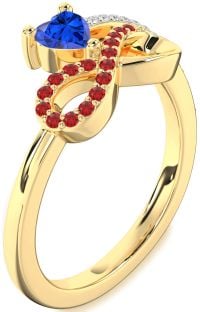 Diamond Gold Infinity Heart Promise Ring