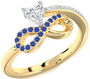 Diamond Platinum & Yellow Gold Infinity Heart Promise Ring