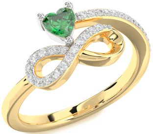 Diamond Platinum & Yellow Gold Infinity Heart Promise Ring