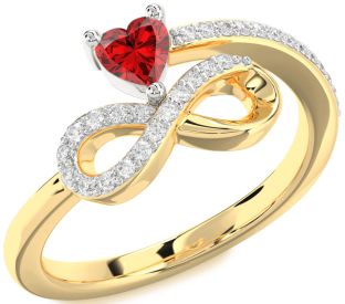 Diamond Platinum & Yellow Gold Infinity Heart Promise Ring