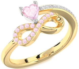 Diamond Emerald Platinum & Yellow Gold Infinity Heart Ring