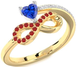 Diamond Gold Silver Infinity Heart Promise Ring