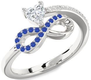 Diamond Platinum Infinity Heart Promise Ring