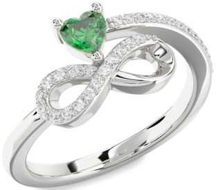 Diamond Platinum Infinity Heart Promise Ring
