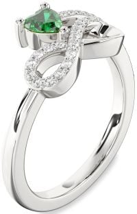 Diamond Platinum Infinity Heart Promise Ring