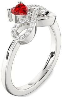 Diamond Platinum Infinity Heart Promise Ring