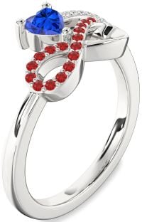 Diamond Platinum Infinity Heart Promise Ring