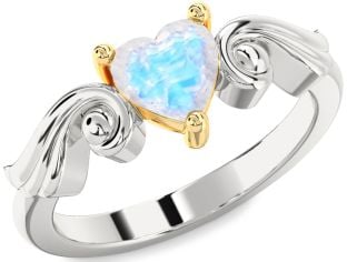 Amethyst Platinum & Yellow Gold Heart Solitaire Engagement Ring