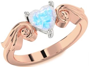 Amethyst Platinum & Rose Gold Heart Solitaire Engagement Ring