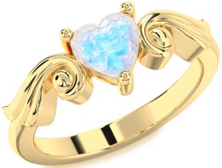 Amethyst Gold Heart Solitaire Engagement Ring