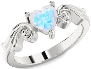 Amethyst Platinum Heart Solitaire Engagement Ring