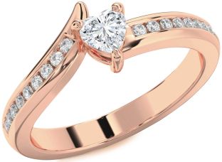 Diamond Rose Gold Heart Promise Ring