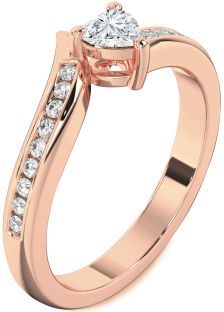 Diamond Rose Gold Heart Pave Promise Ring