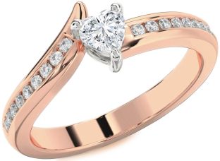 Diamond White Rose Gold Heart Promise Ring