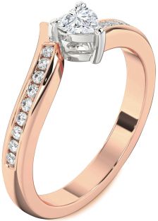 Diamond White Rose Gold Heart Pave Promise Ring