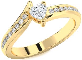 Diamond Gold Heart Promise Ring