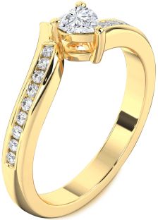 Diamond Gold Heart Pave Promise Ring