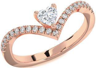 Diamond Rose Gold Heart Promise Ring