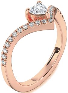 Diamond Rose Gold Heart Pave Promise Ring