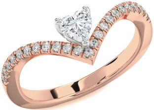 Diamond White Rose Gold Heart Promise Ring