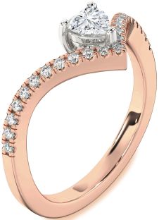 Diamond White Rose Gold Heart Pave Promise Ring