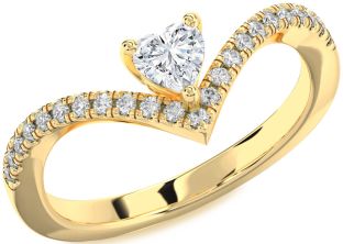 Diamond Gold Heart Promise Ring