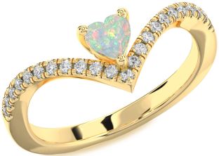 Diamond Amethyst Gold Heart Pave Promise Ring