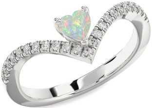 Diamond Amethyst Platinum Heart Pave Promise Ring