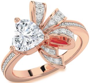 Diamond Rose Gold Heart Ring