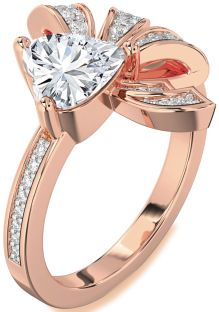 Diamond Rose Gold Heart Pave Promise Ring