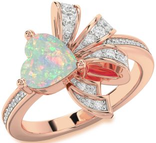 Diamond Amethyst Rose Gold Heart Pave Promise Ring