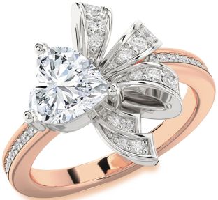 Diamond White Rose Gold Heart Ring