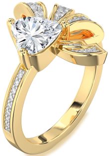 Diamond Gold Heart Pave Promise Ring