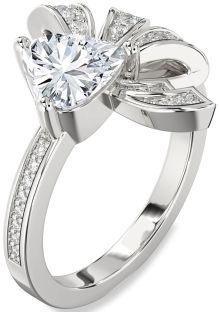 Diamond Platinum Heart Pave Promise Ring