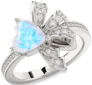 Diamond Amethyst Silver Heart Pave Promise Ring