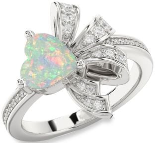 Diamond Amethyst Platinum Heart Pave Promise Ring