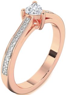Diamond Rose Gold Heart Pave Promise Ring