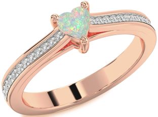 Diamond Amethyst Rose Gold Heart Pave Promise Ring