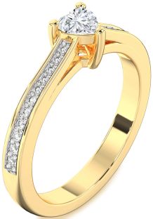 Diamond Gold Heart Pave Promise Ring