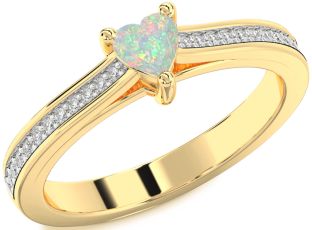 Diamond Amethyst Gold Heart Pave Promise Ring