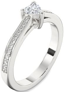 Diamond Platinum Heart Pave Promise Ring