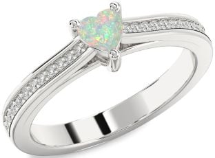 Diamond Amethyst Platinum Heart Pave Promise Ring