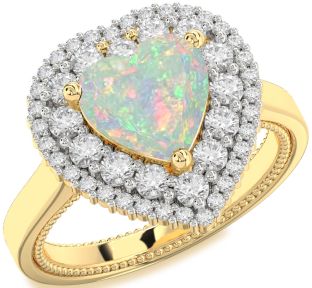 Diamond Amethyst Gold Heart Halo Engagement Ring