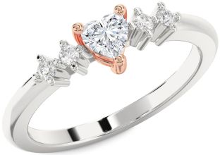 Diamond White Rose Gold Heart Promise Ring