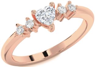 Diamond Rose Gold Heart Promise Ring