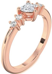 Diamond Rose Gold Heart Promise Ring