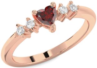 Diamond Amethyst Rose Gold Heart Promise Ring
