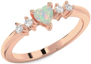 Diamond Amethyst Rose Gold Heart Promise Ring